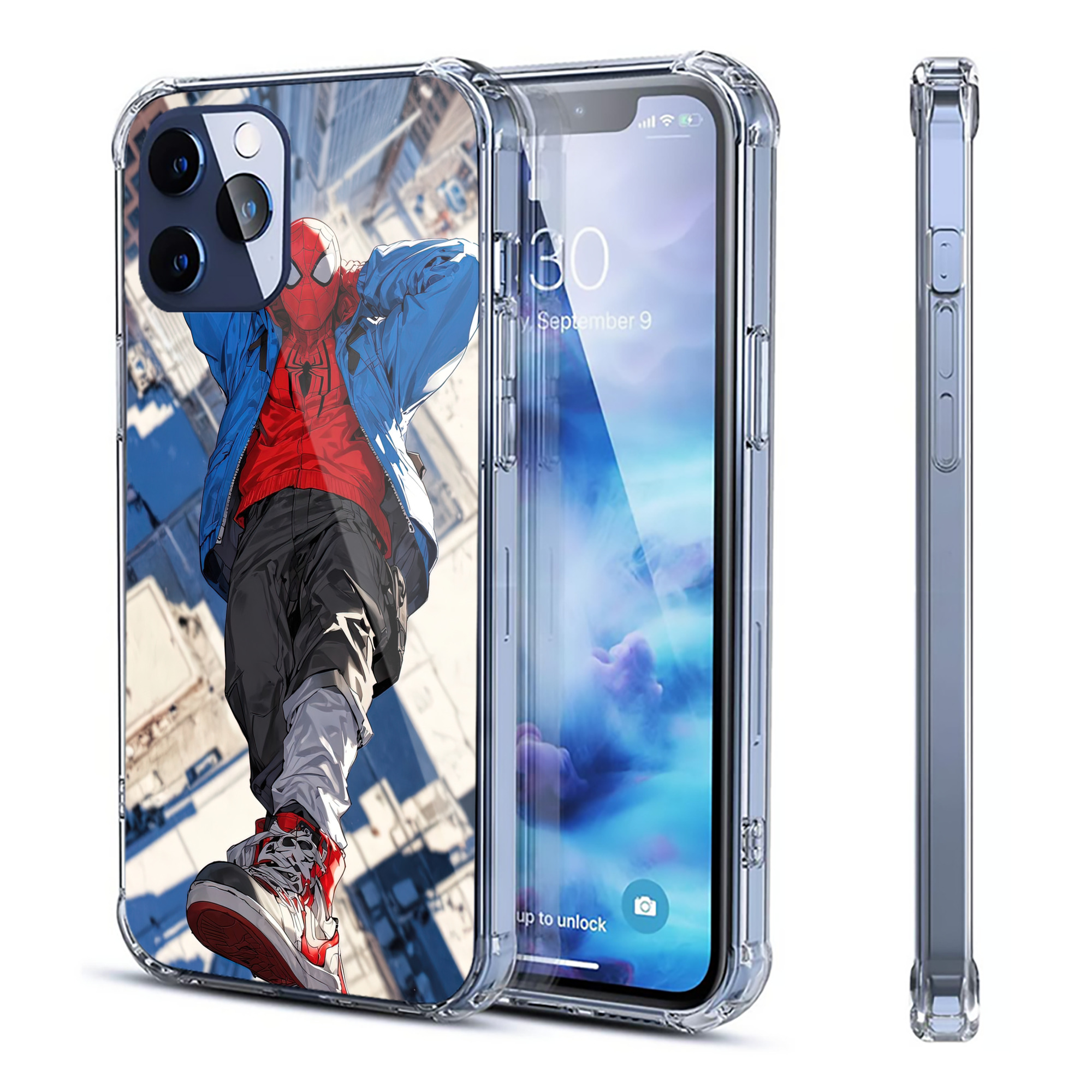 （画像用） Spider Man スパイダーマン 【iPhone 12シリーズ対応】透明スマホケース（クリアソフトケース）